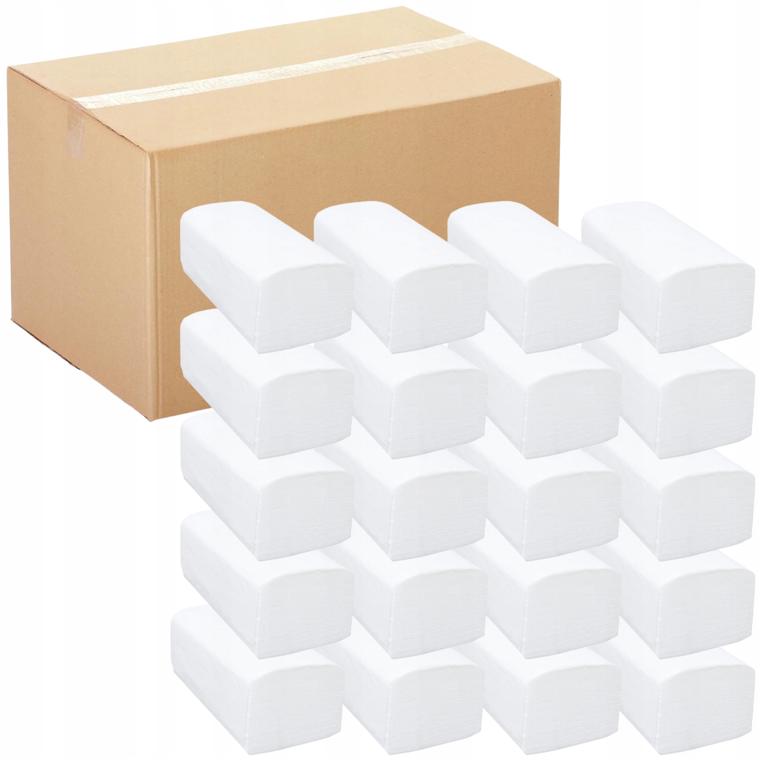 Levně 4000 x Papírové ručníky Zz V Bílé Papírové ručníky pro skládací podavač