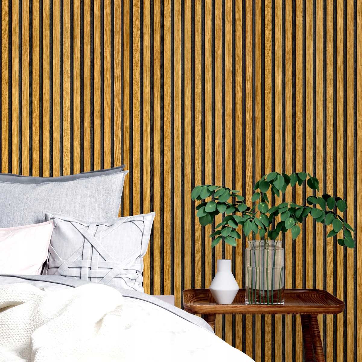 TAPETA WZÓR PANELE ŚCIENNE DREWNIANE LAMELE 3D WINYLOWA IMITACJA DESKI 10m Długość 10 m