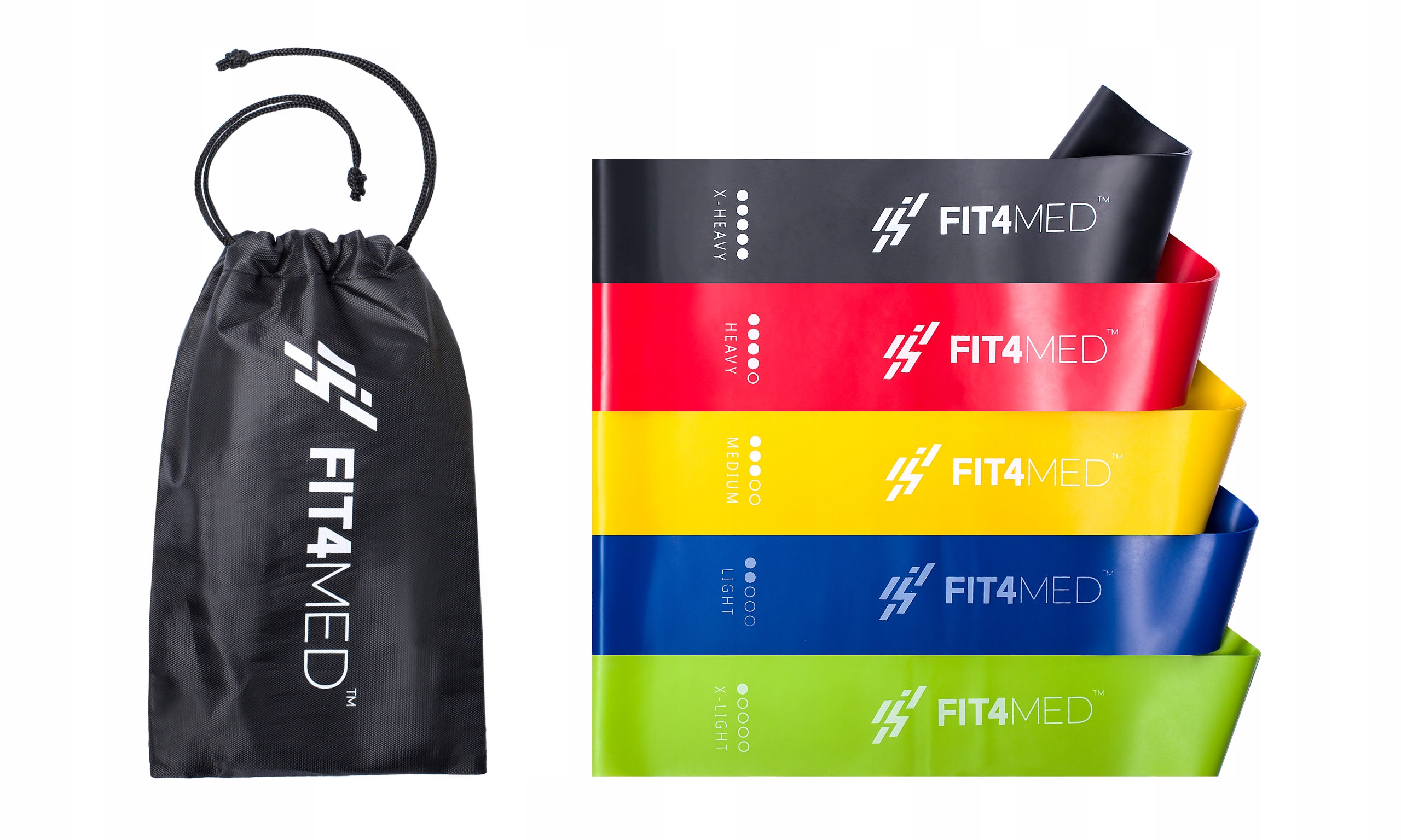 

Zestaw Gumy Taśmy Fitness Trening 5 Szt FIT4MED