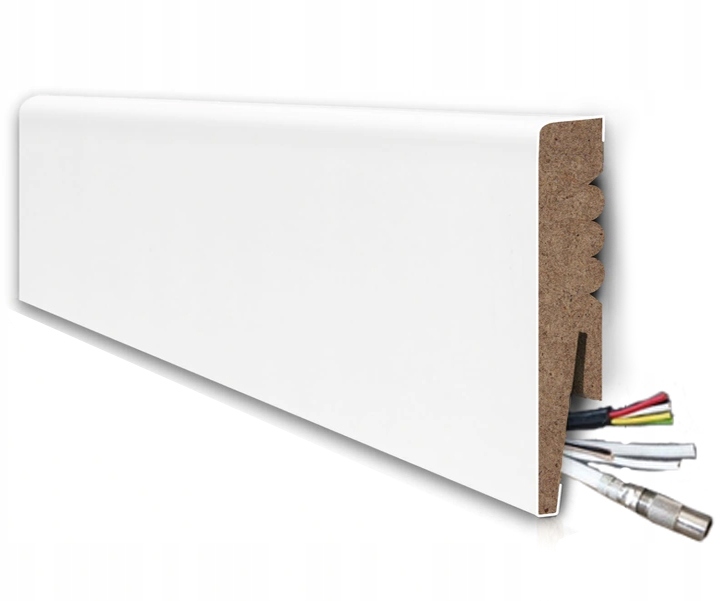 

Listwy przypodłogowe Mdf Biała gładka 8 cm