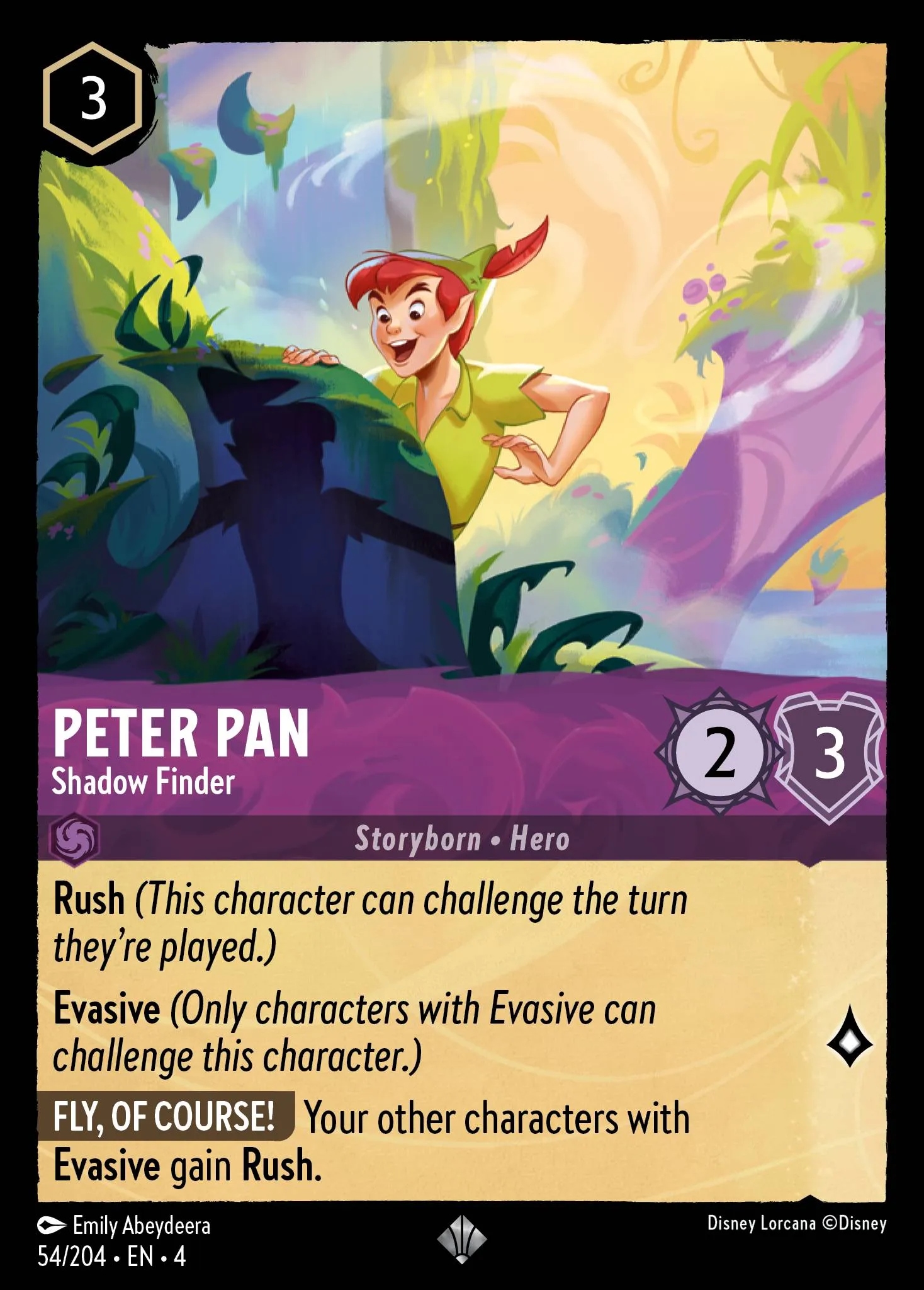 Disney Lorcana Peter Pan Shadow Finder 4URS #054