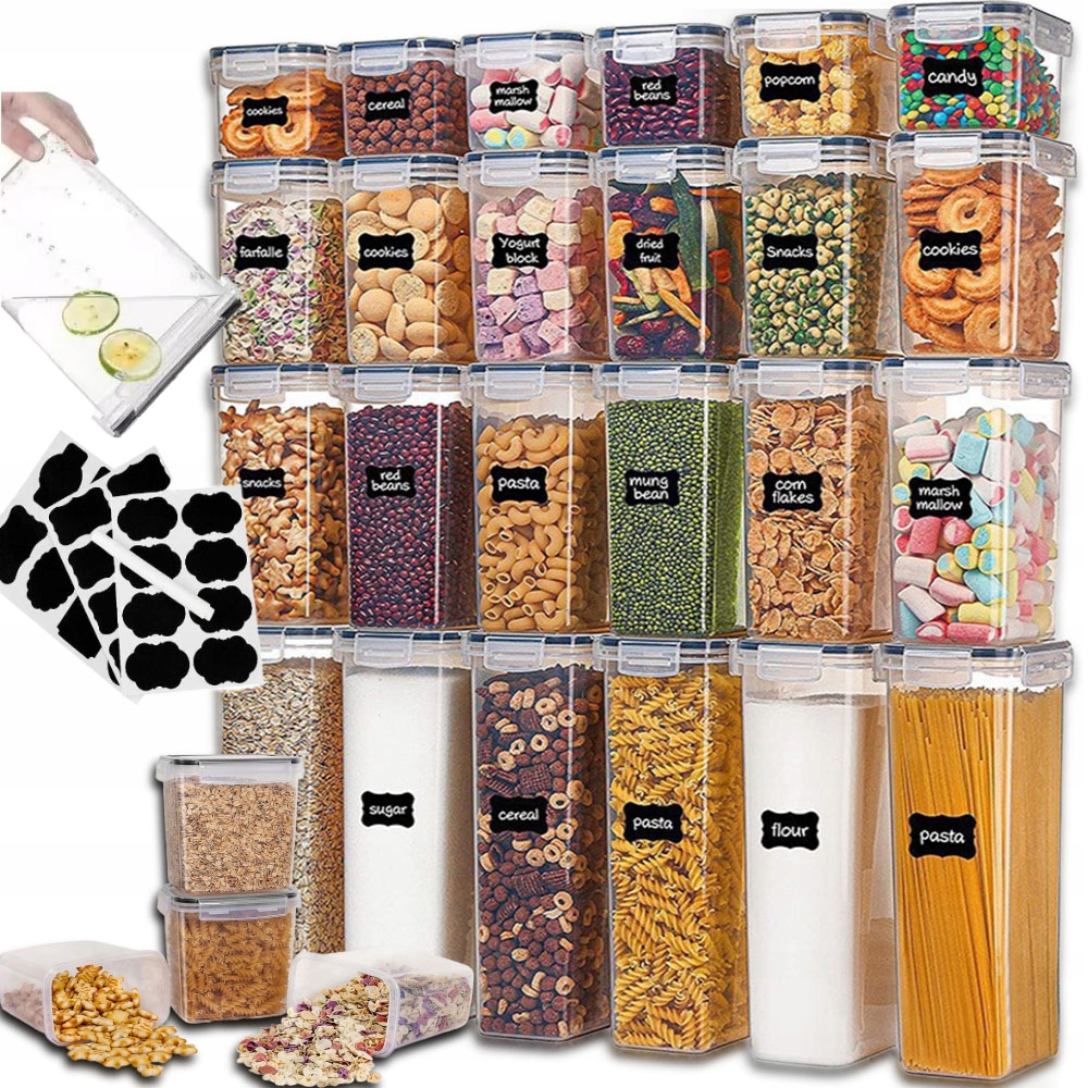 nádoby na skladování potravin sada dóz na potraviny 24 kusů