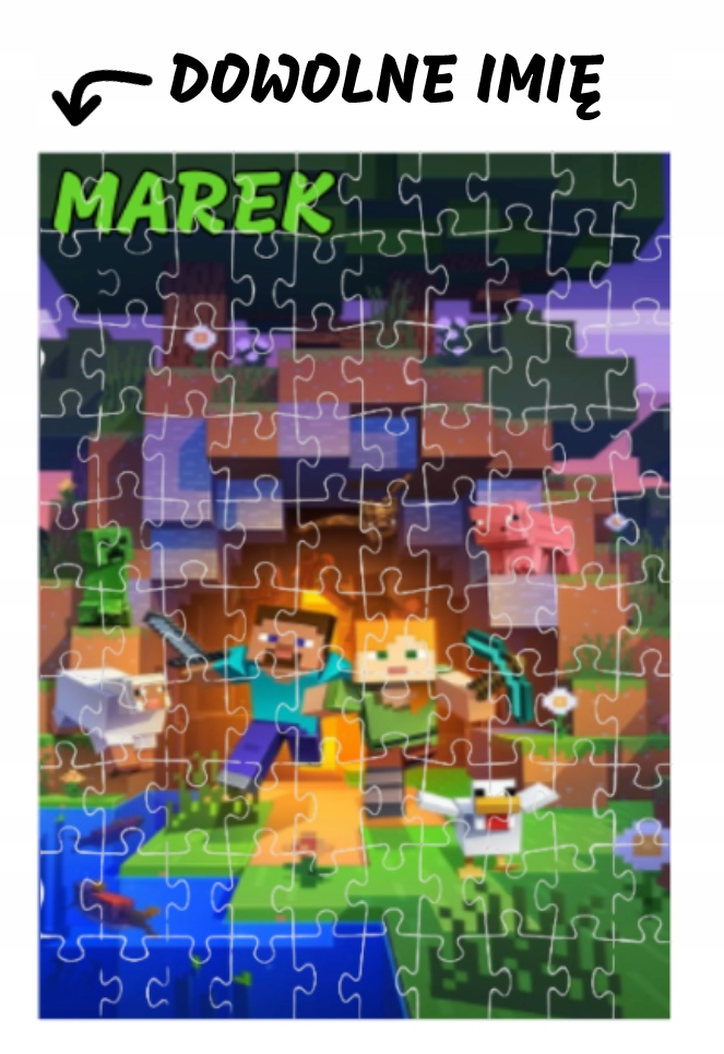 Puzzle z nadrukiem 88/96 elementów + DOWOLNE IMIĘ - wiele wzorów