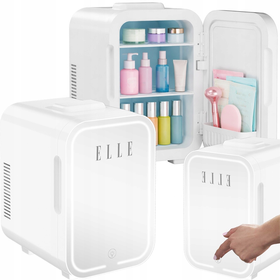 Lednička Na Kosmetiku Leki Mini Přenosná chladnička s Led zrcadlem 8L Bílá