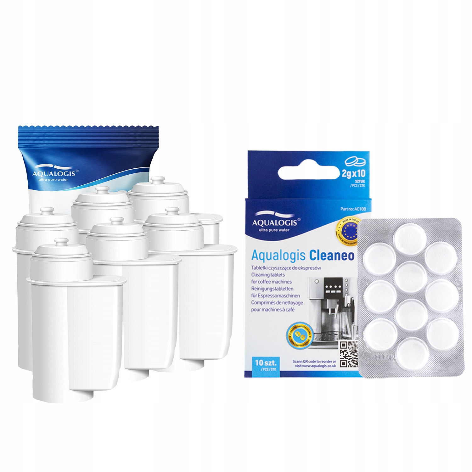 6 x filtr vody AL-Inte pro kávovar Siemens čisticí tablety Cleaneo