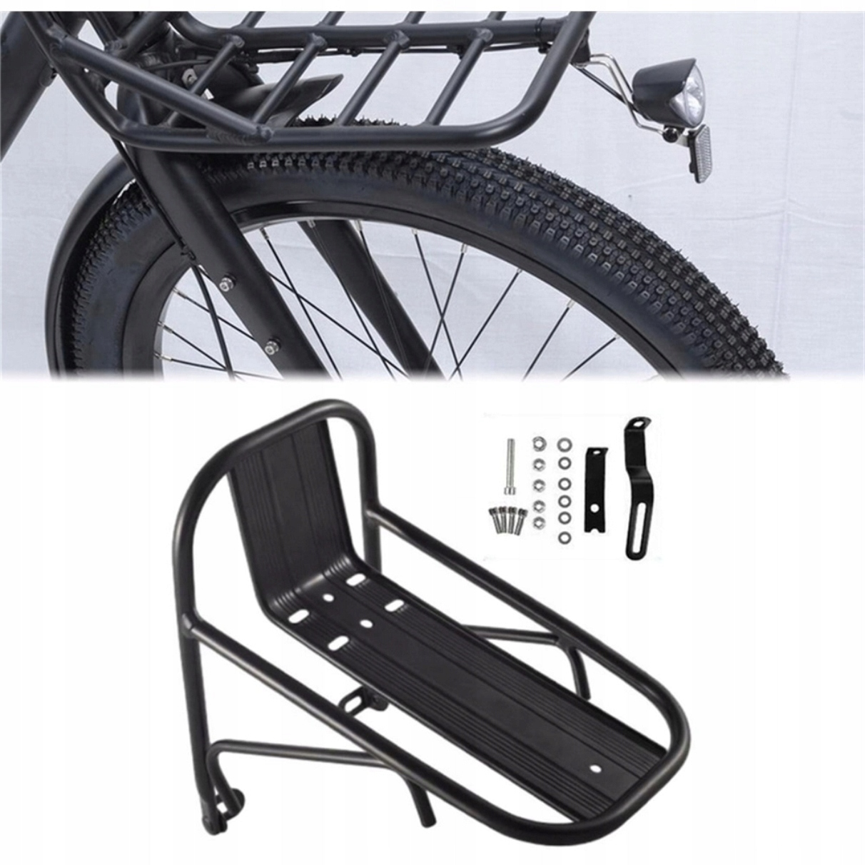 WIELOFUNKCYJNY UCHWYT ROWEROWY PRZEDNI BAGAŻNIK ALUMINIOWY MTB SZOSA