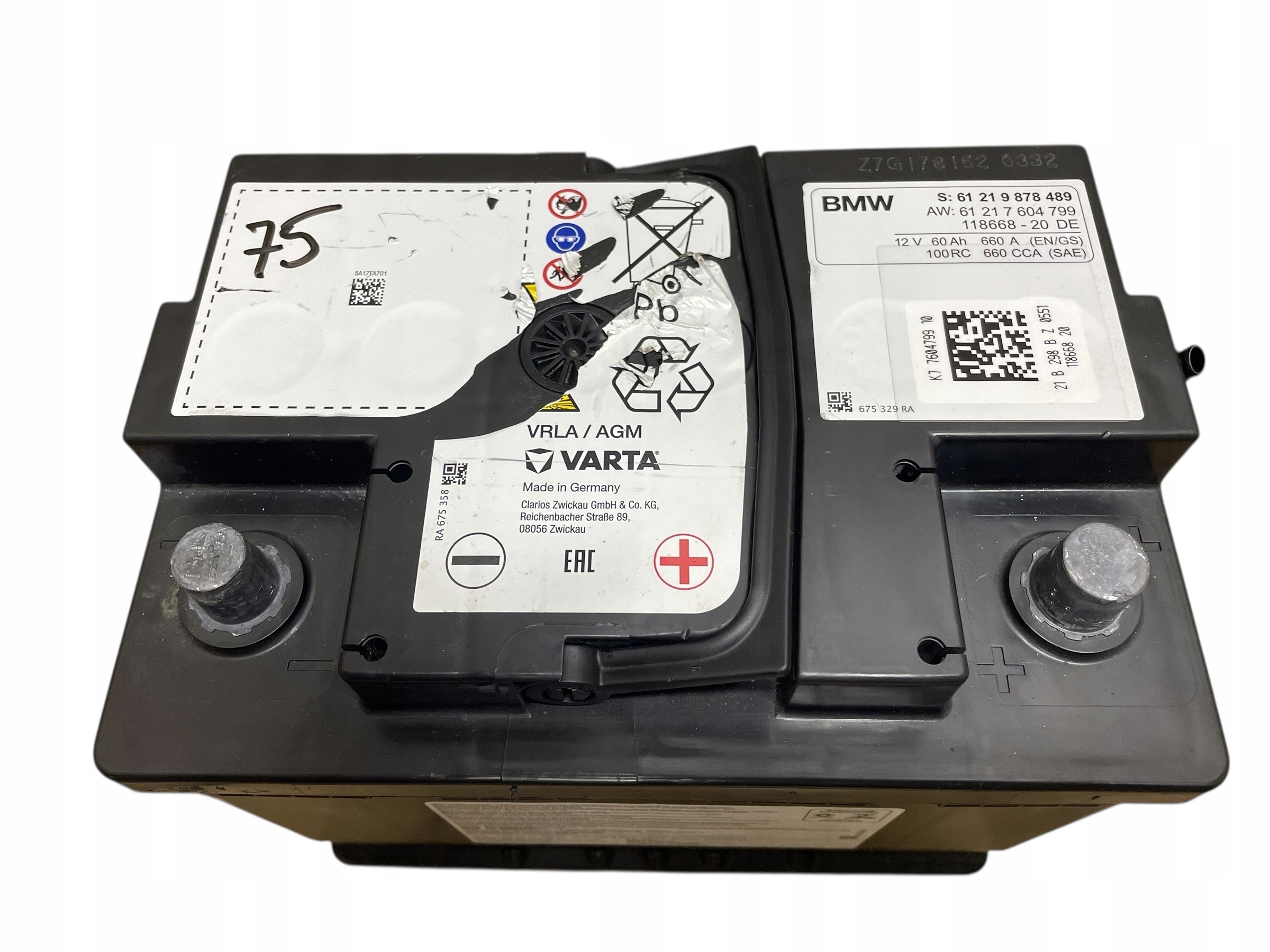 AKUMULATOR AGM START-STOP 12V 60AH 660AH BMW 2021R Original
