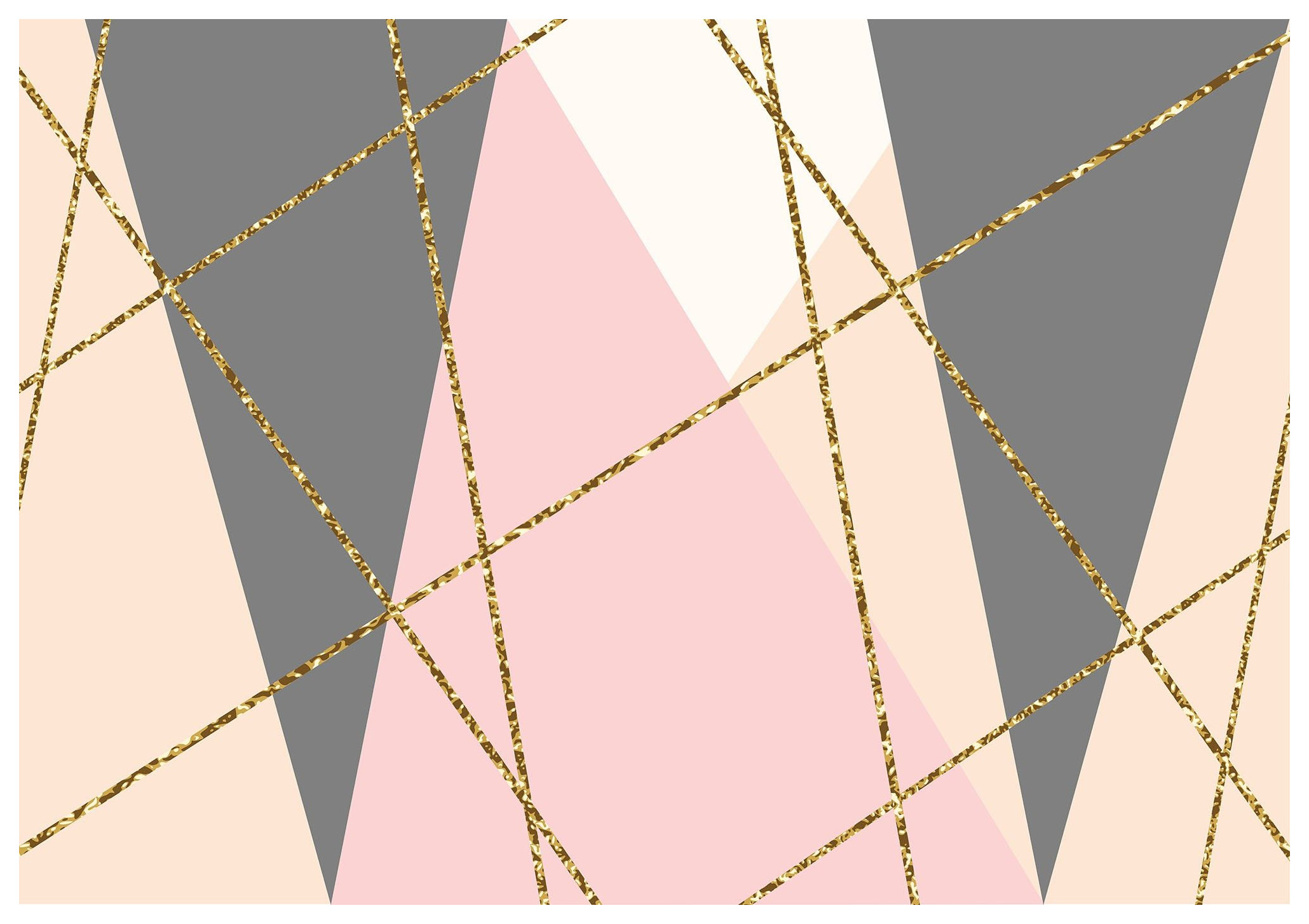 Tapeta Abstrakce Geometrie Zlaté Pastelové linie 300x210 Elegance lepidlo