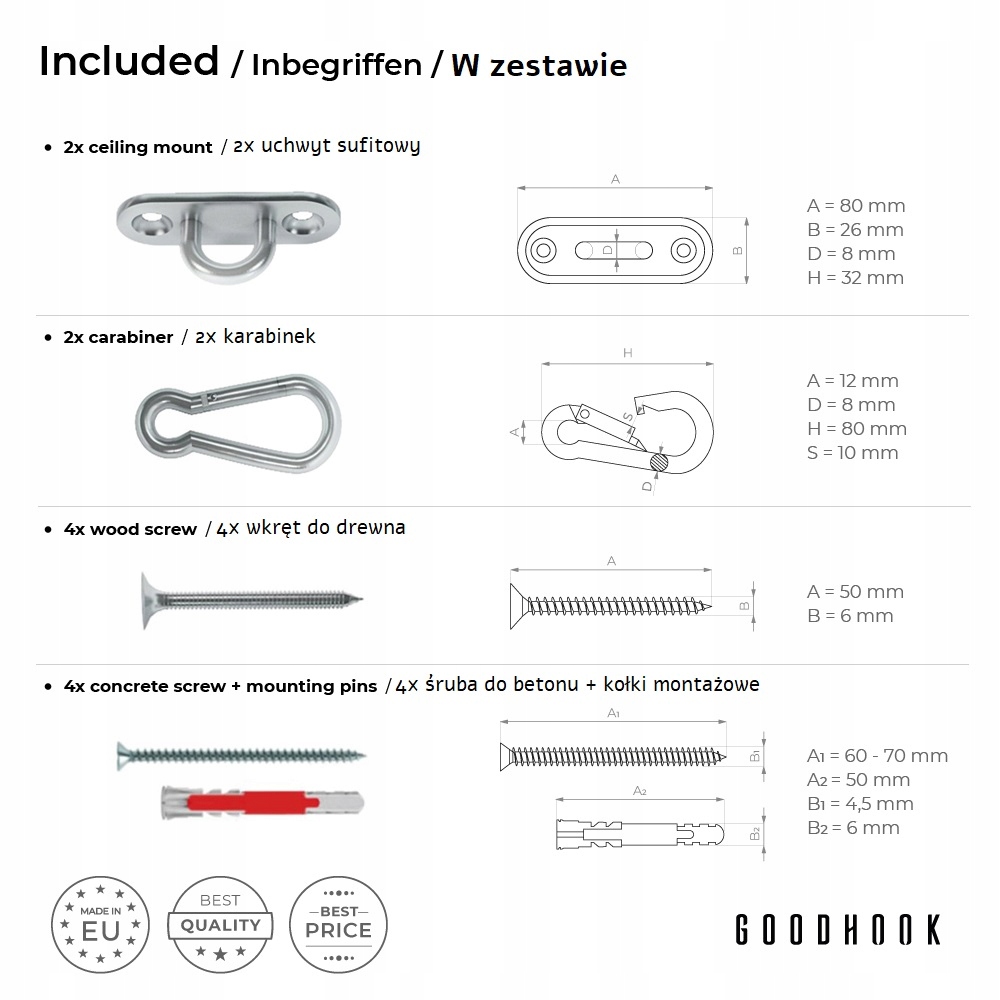 HUŚTAWKA DLA DZIECI z oparciem + PAS BEZPIECZEŃSTWA + HAK - do domu, ogrodu Szerokość produktu 26 cm