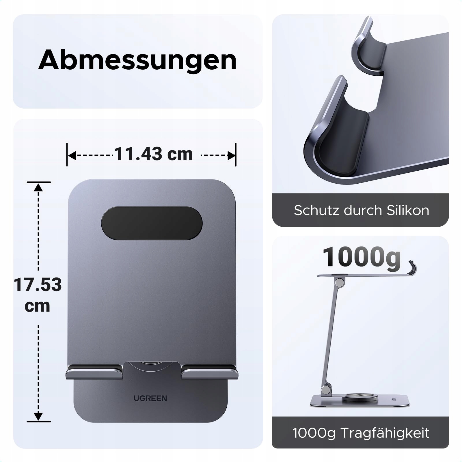 UGREEN Stojak Na Tablet Obrotowy Regulowany Kompatybilny z iPad iPhone — miniatura 5