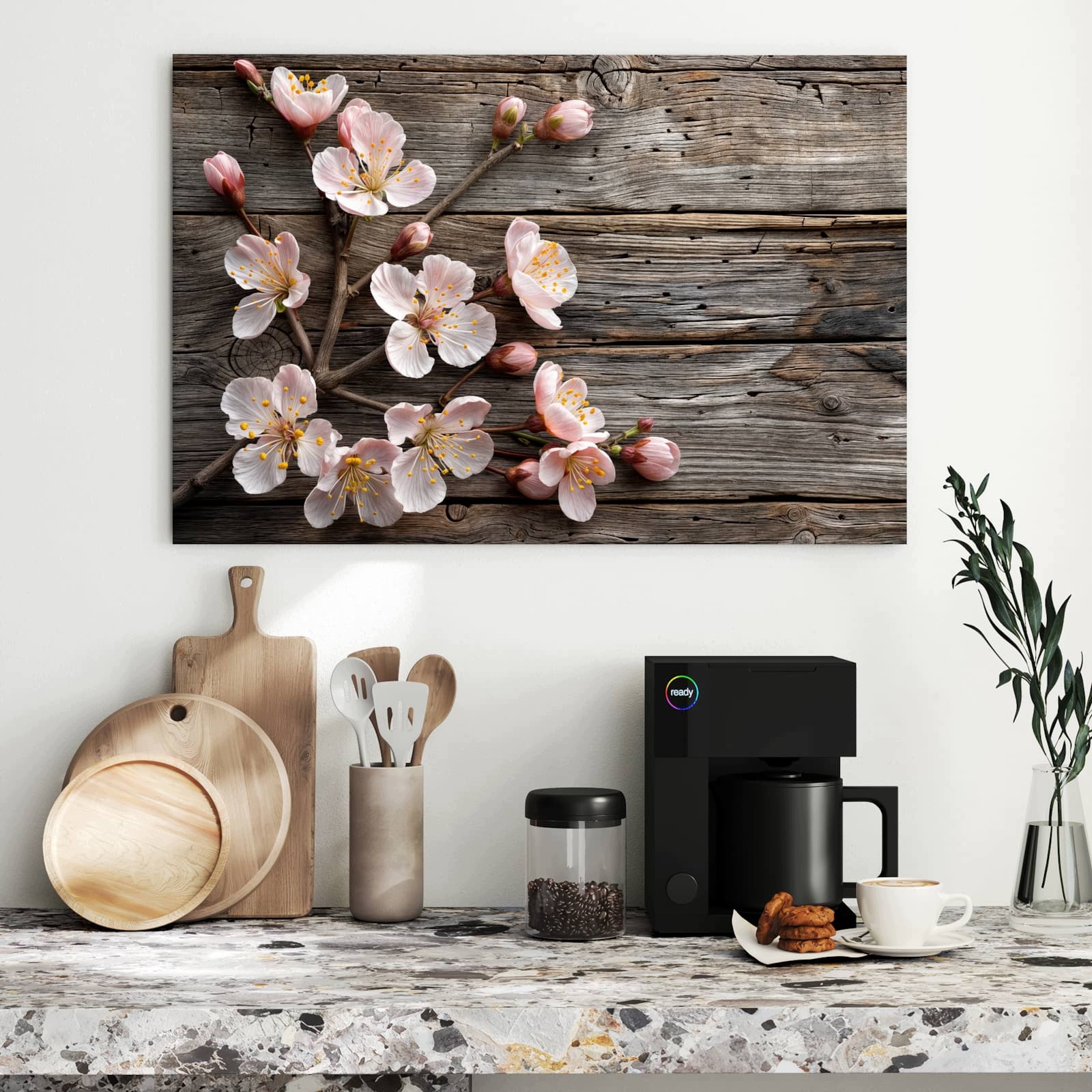 Magnetická tabule Květiny třešní Dřevo 90 × 60 cm