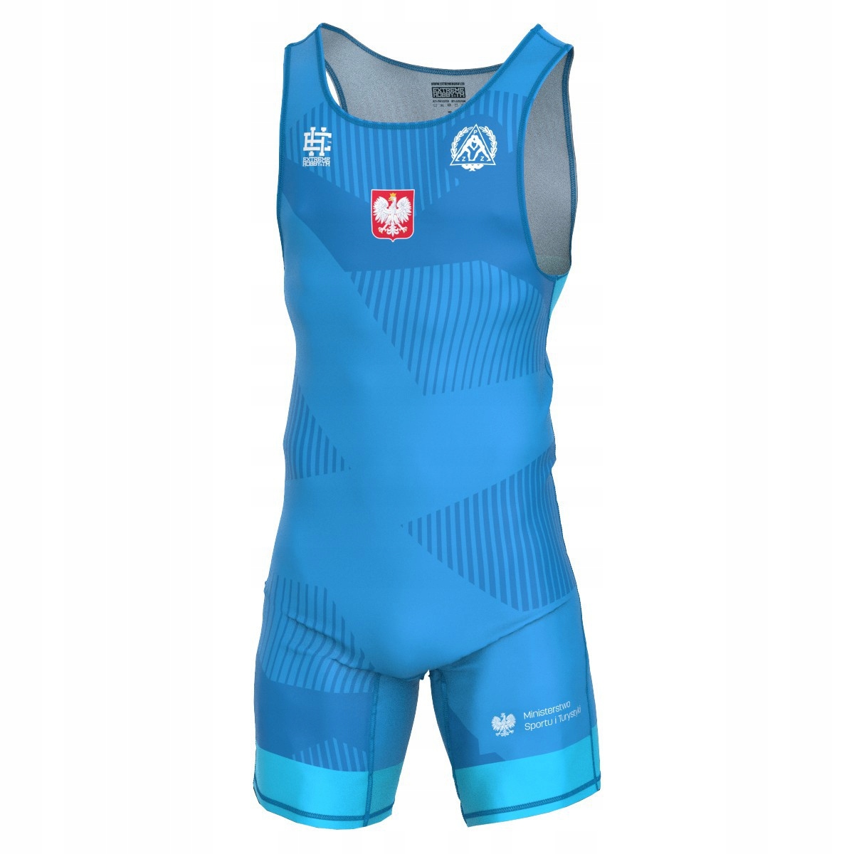 Trykot zapaśniczy dla dziecka Reprezentacja ZAPASY POLSKA 140 NIEBIESKI