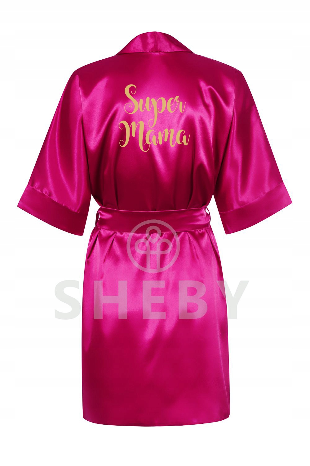 Župan pro maminku dárek fuchsiová saténový elegantní