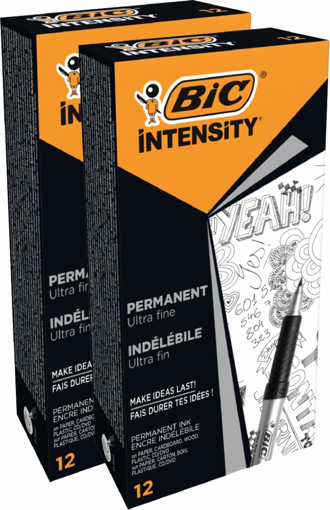 Marker Permanentny Czarny Bic Grip Ultra Fine 0.8mm do Płyt CD DVD x 24