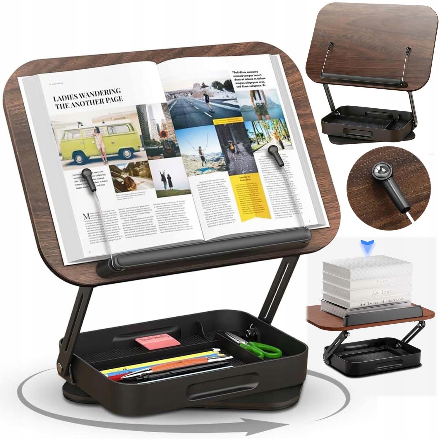 360° Skládací Podstavec Stojan Na Knihy Tablet Ebook Pro Čtení V Posteli