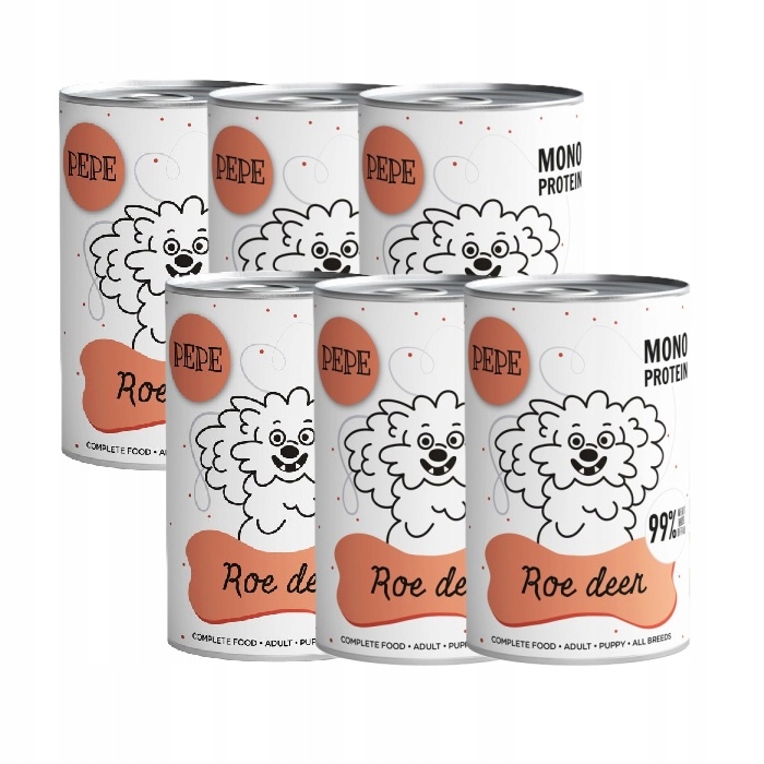 Levně Paka Zvířátka Pepe Mono Protein Sarna Roe Deer Svařák/BALENÍ 6 KUSŮ/6x400g