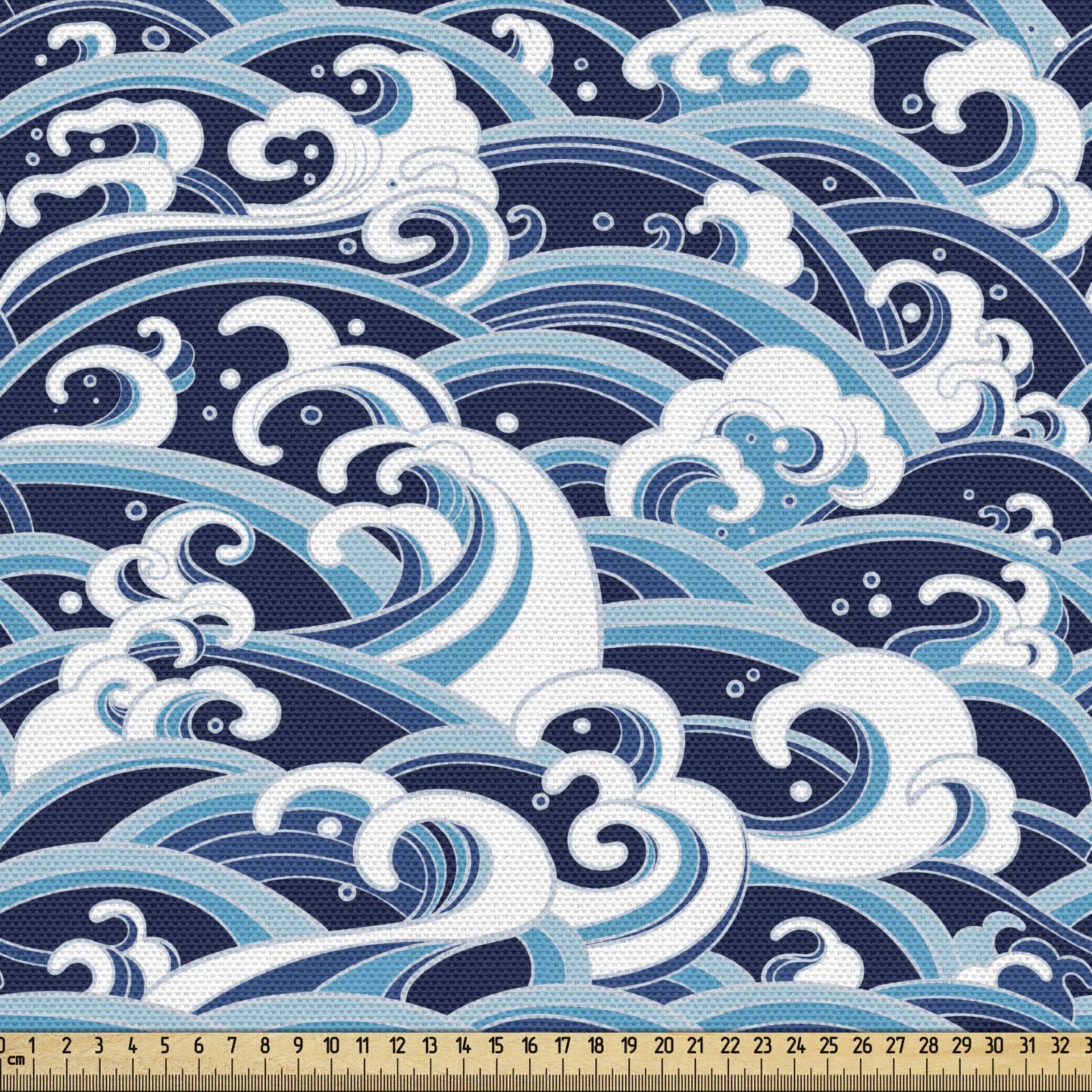 Japonská vlnitá tkanina textilní materiál Abakuhaus