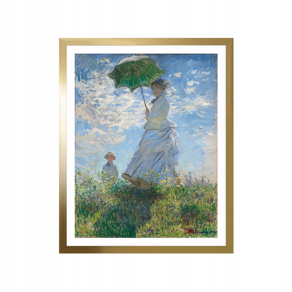 Obraz w ramie Claude Monet Kobieta z parasolką Datowanie obiekt współczesny (po 2000)
