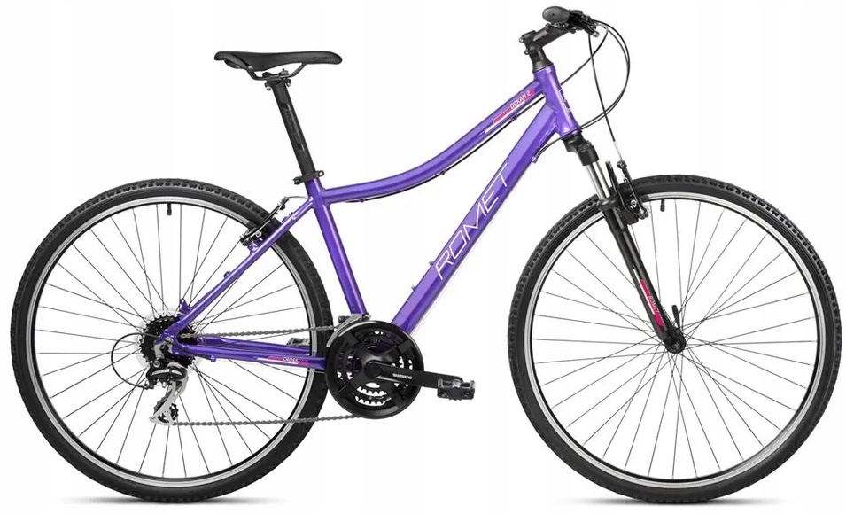 Rower crossowy damski Romet Orkan 2D 28 M(18") fioletowo-biały