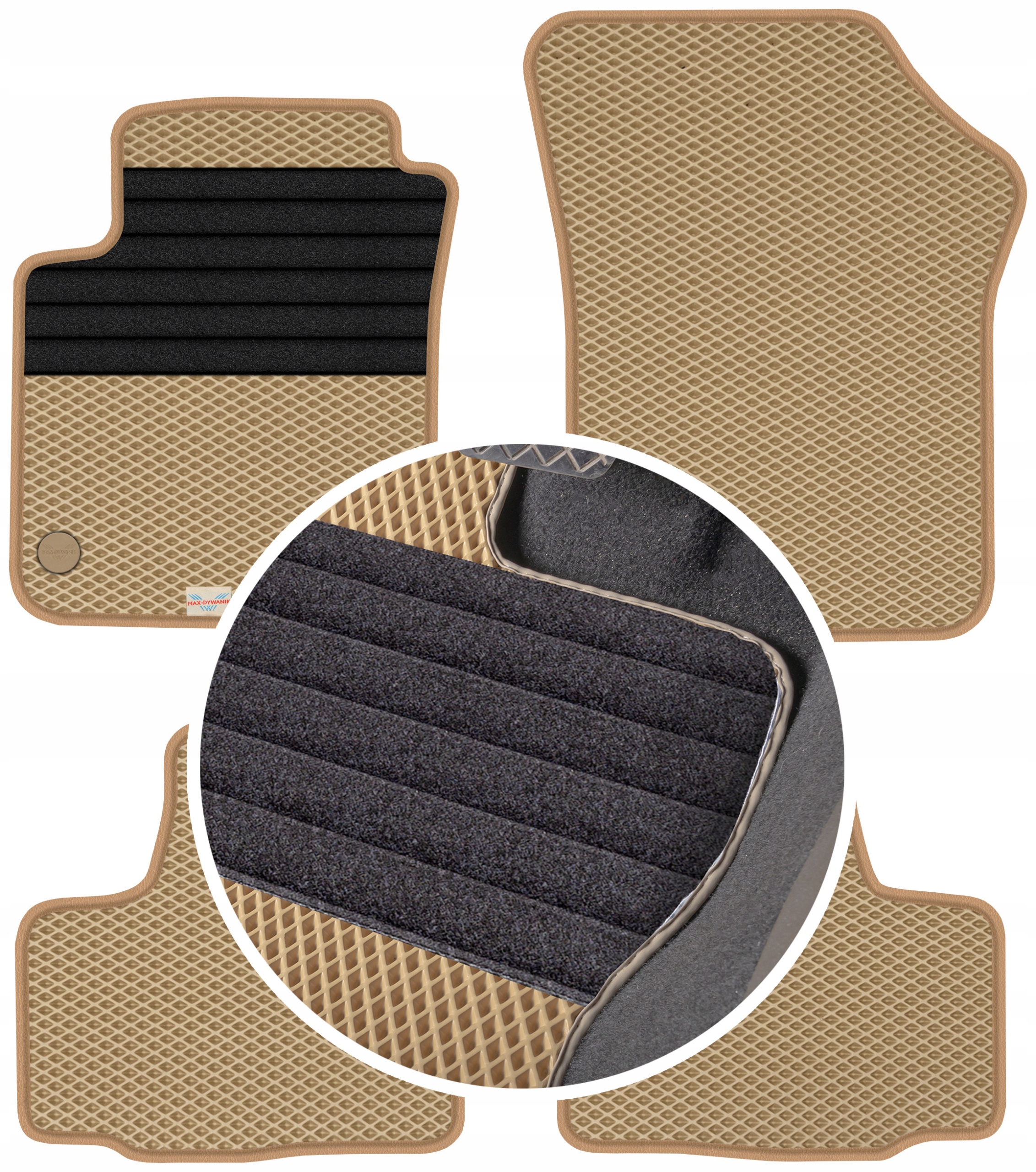 Seat Mii 2011-2019 Gumové rohože Eva Eternity Béžové