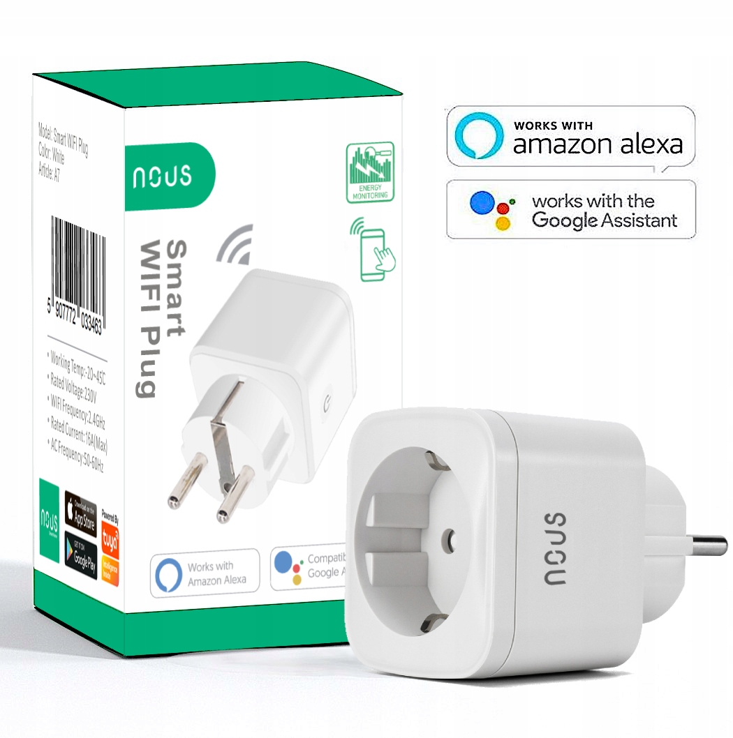 

Inteligentne gniazdo Nous A7 Smart Home WiFi 16A