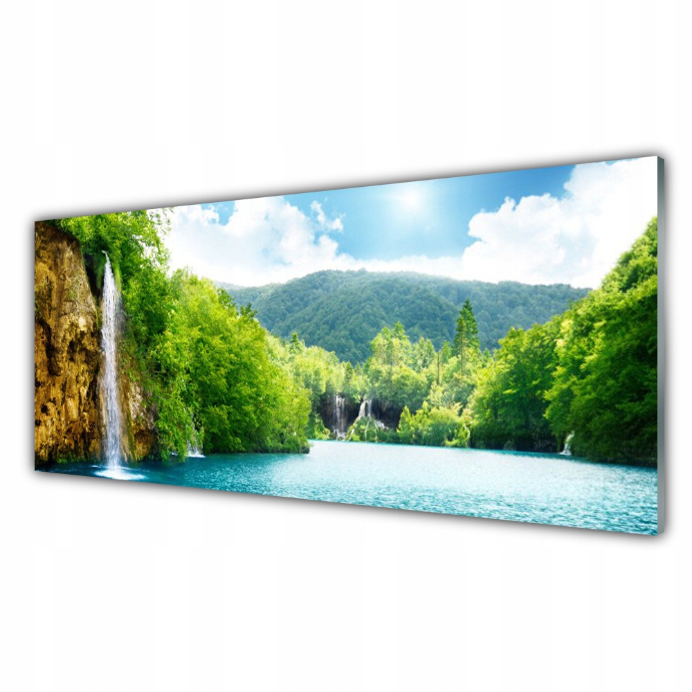 

Fotoobraz z grafiką 125x50 Góry Las Jezioro Natura