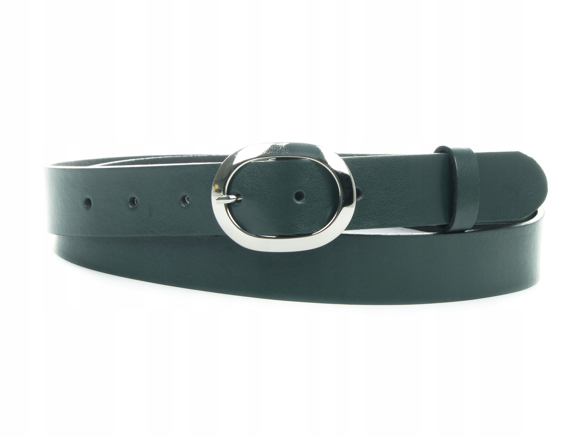 

XL 135 cm Damski Pasek Skóra Nat. Zielony 3 cm Pl