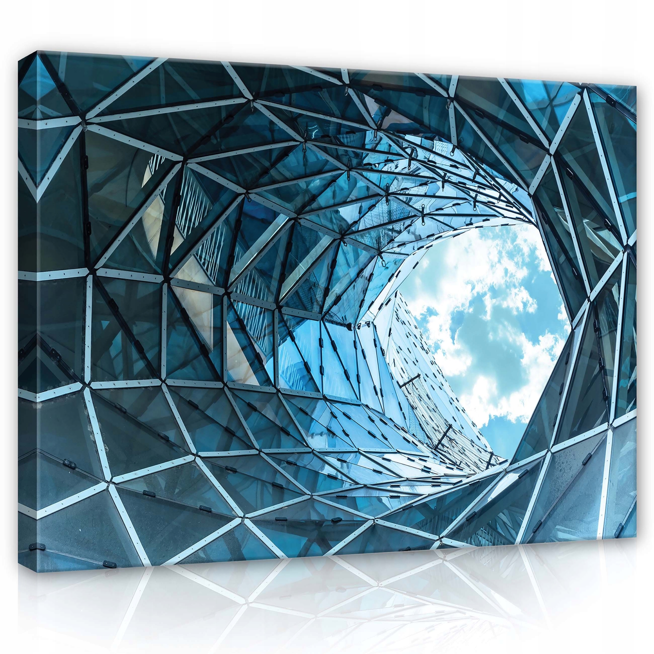 Obraz 100x75 Architektura geometrie dolů obloha mraky sklo kov abstrakce