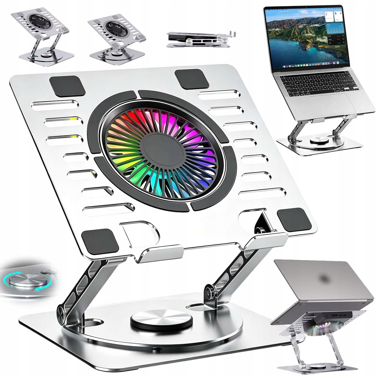 Chladící Podložka Notebook Ergonomický Tichý Ventilátor Do 17 Palců S Rgb