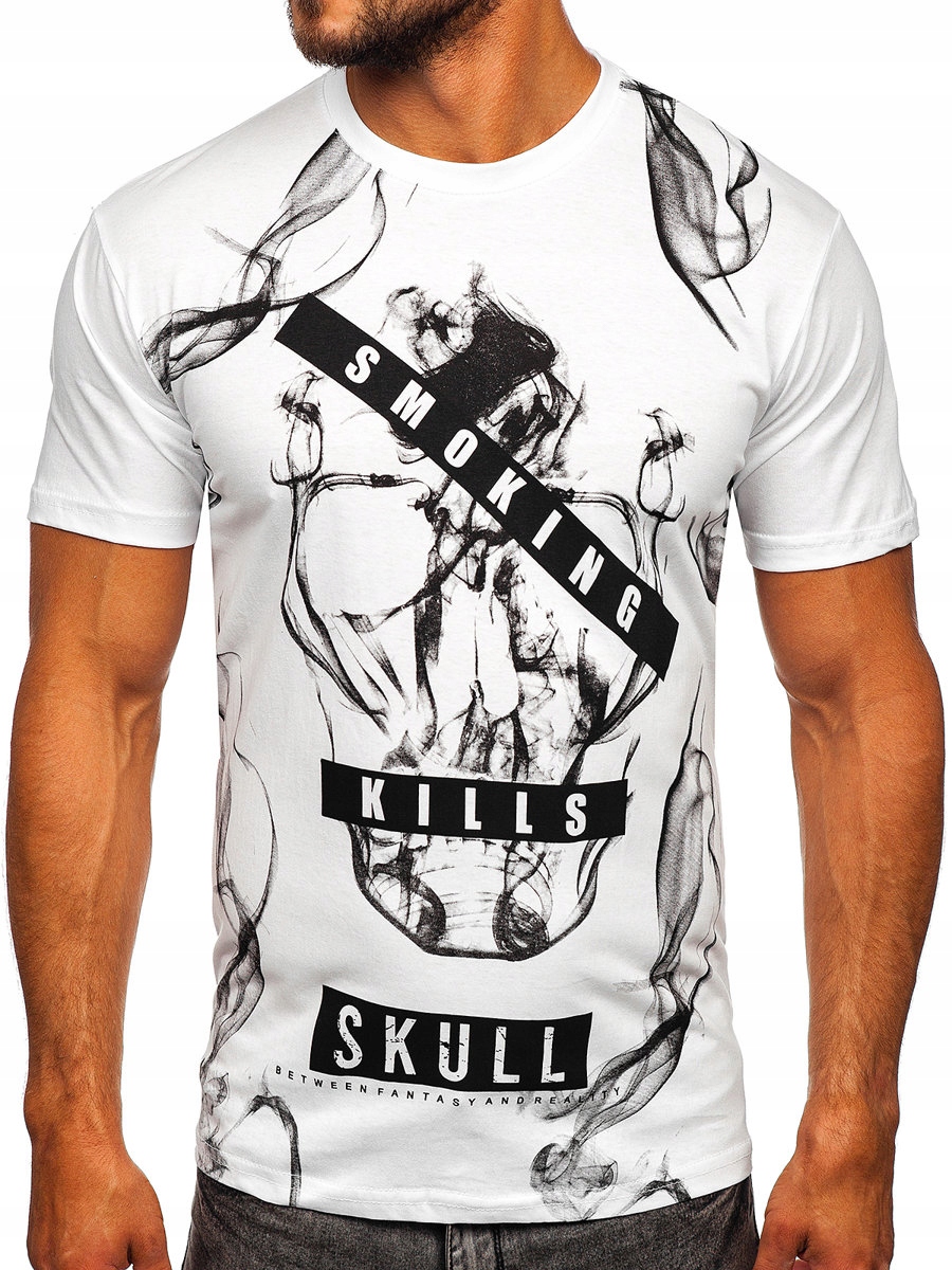 

T-shirt Męski Koszulka Biała 14701 Denley_l