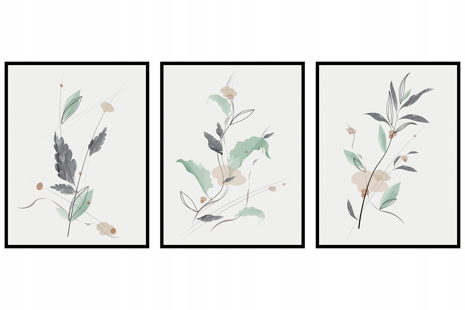 Grafika plakáty triptych 3ks abstrakce 60x90 cm