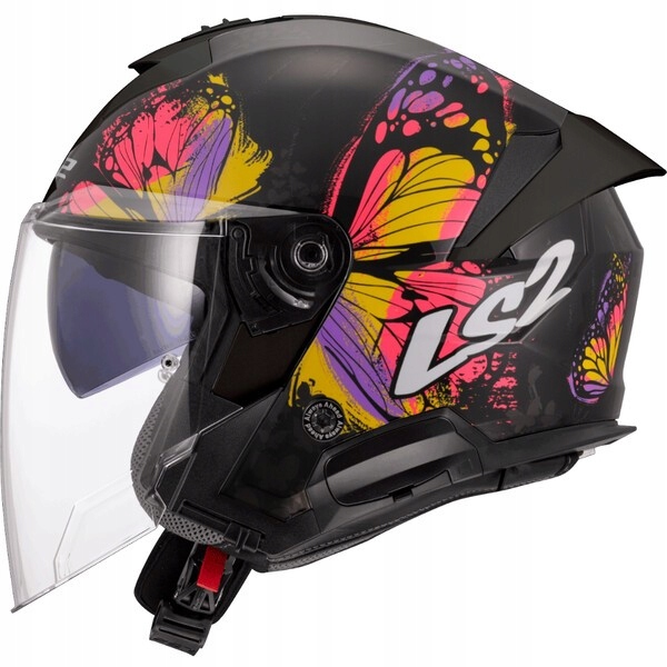 LS2 OF618 Verso II Wingz Black Yellow dámska otvorená prilba s blendou S