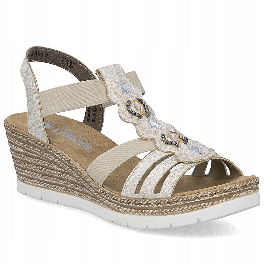 Dámské pohodlné sandály espadrilky římanky béžové Rieker 619B2-60 41