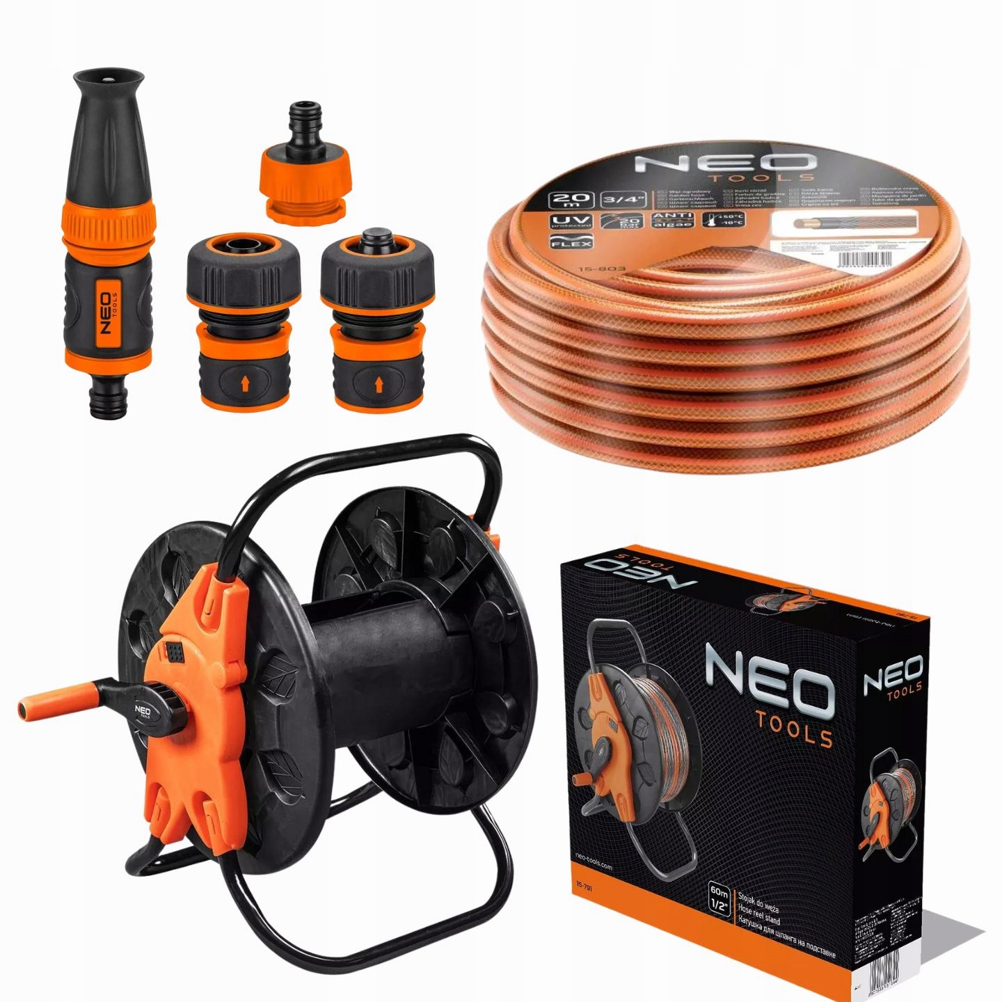 

Stojak Bęben Wąż Ogrodowy 20m 3/4 Złączki Pistolet