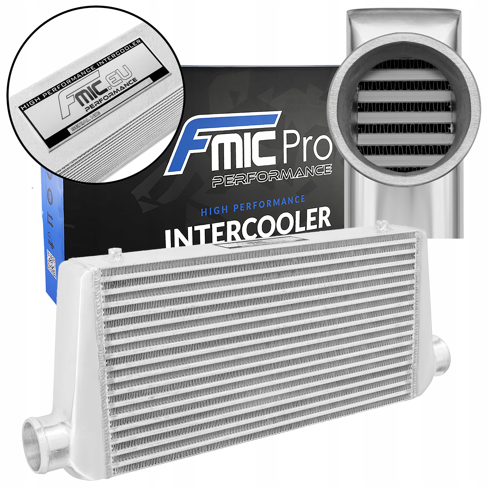 Výkonný intercooler Fmic Eu 600x300x76 mm, tuningový chladič vzduchu Turbo