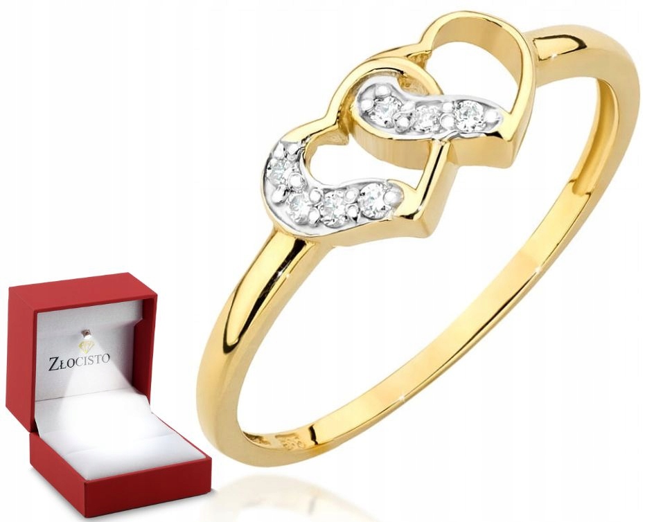 Zlatý zásnubní prstýnek srdce Gravírování Bonus