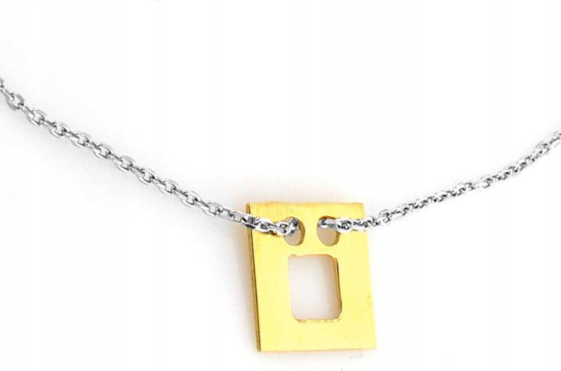 Stříbrný náhrdelník 925 s pozlaceným čtvercem 1,78 g s přívěsky dárek