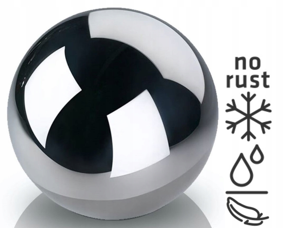 KULA STALOWA Ø 10 cm chrom lustrzana na piku 100 cm do ogrodu dekoracja Marka Polnix