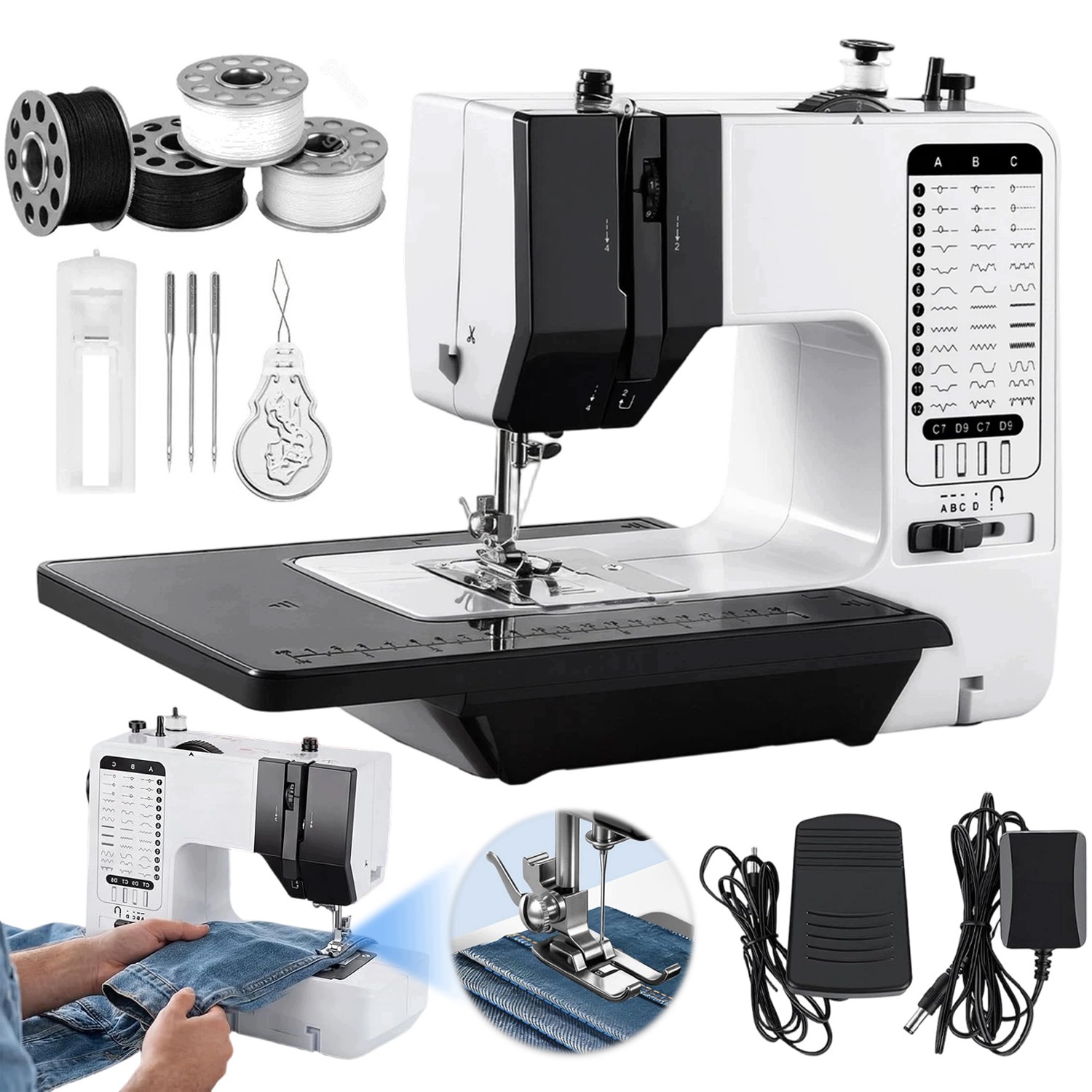Maszyna Do Szycia Domowa Mechaniczna Solidna 38 Programów Z Pedal+akcesoria