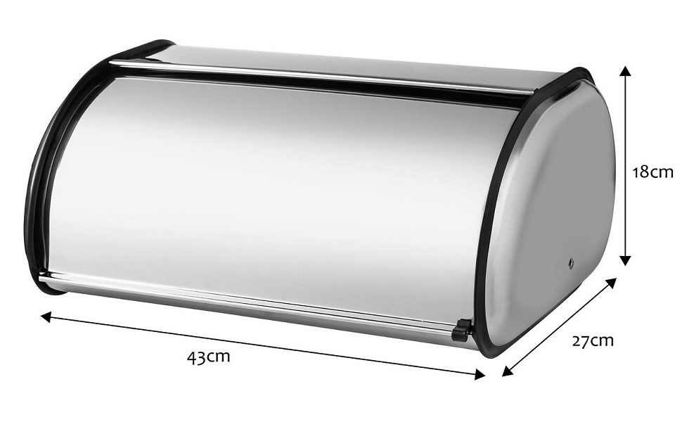 CHLEBAK POJEMNIK NA PIECZYWO 43cm, STAL NIERDZEWNA Materiał stal