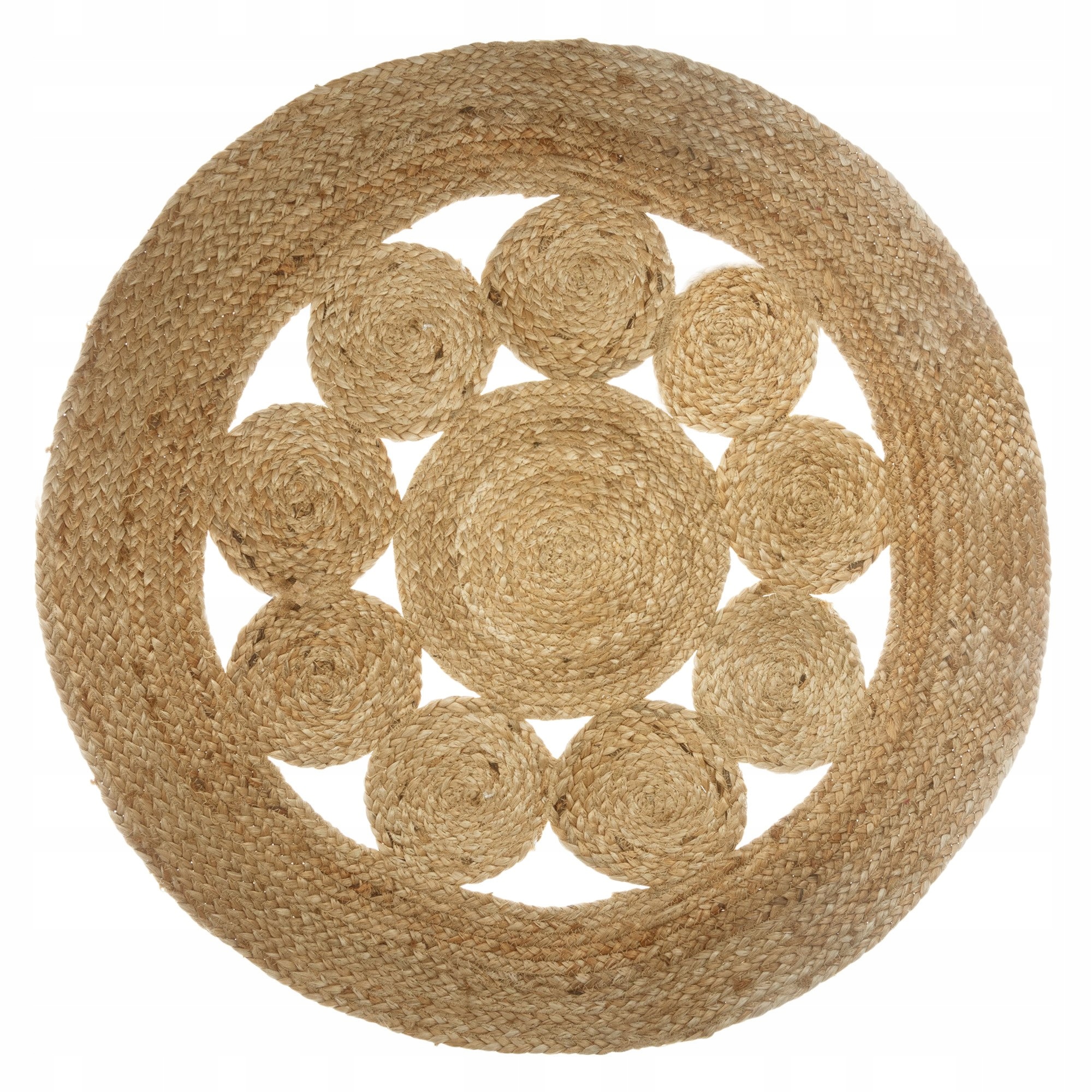 

Dywan Boho Dywnaik Pleciony Z Juty Etno Wzór 80cm