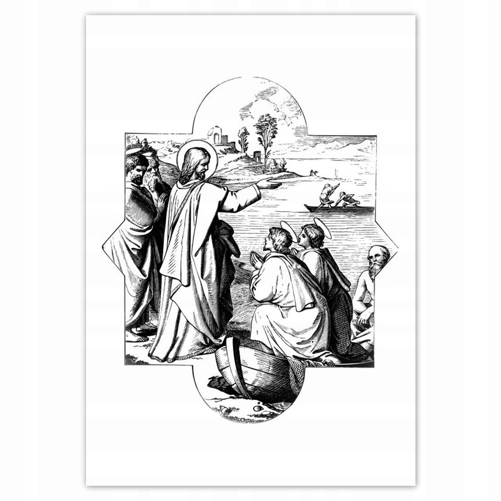 

Naklejki 70x100 Jezus Rybak Łódź