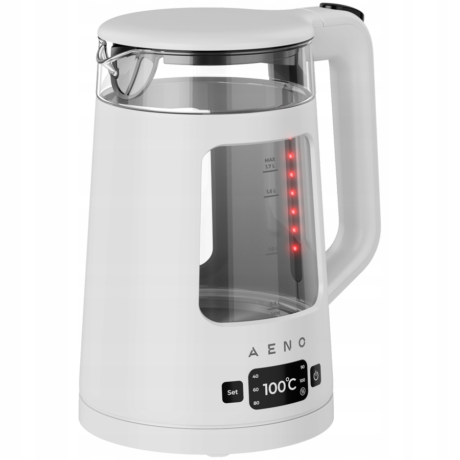 AENO EK6 Czajnik 1,7L panel LED regulacja 40-100°C Strix biały — 10