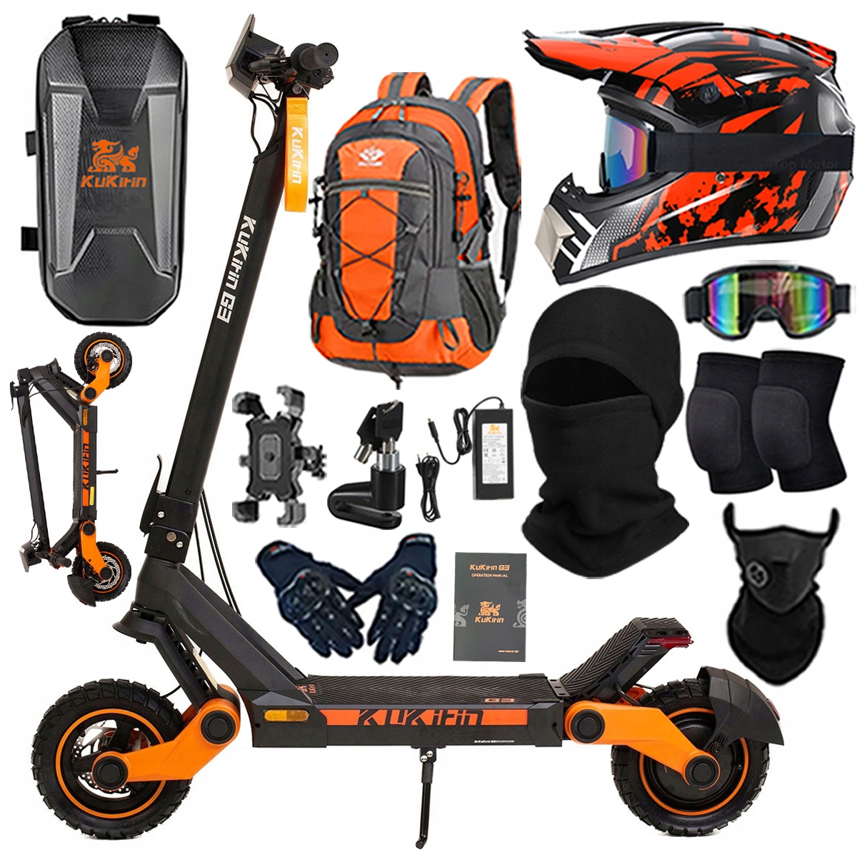 KuKirin G3 Składany Pojazd elektryczny dla dorosłyc 1200W 50km/h PL+Prezent