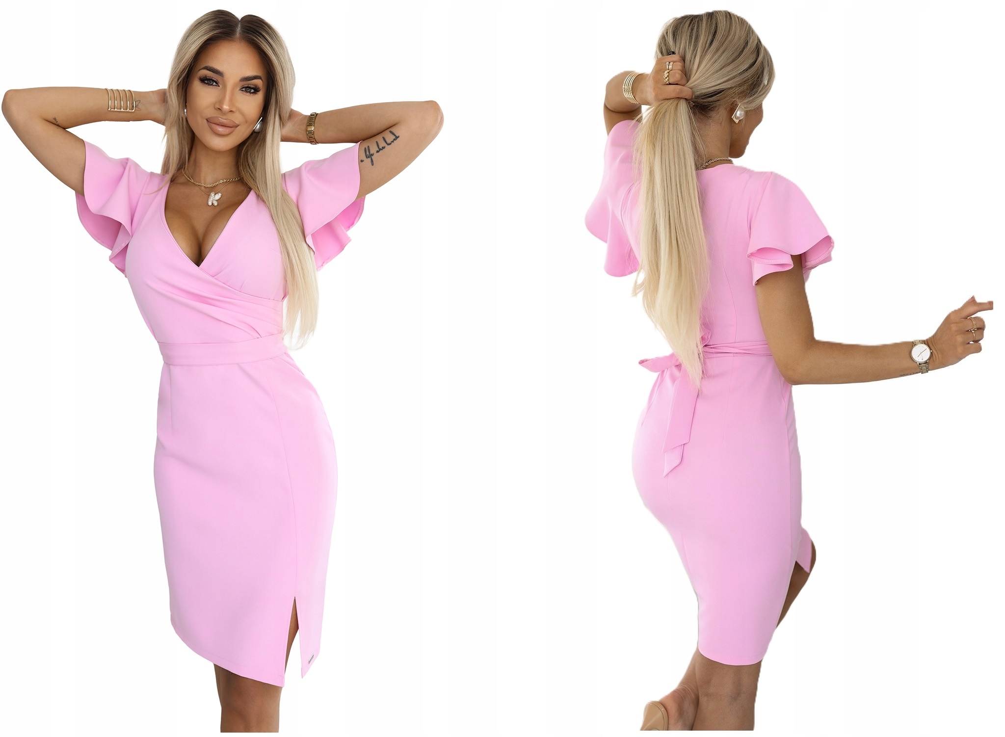 Fenoménní Ženské Šaty S Jemným Rozstřihem A Bonbónově Růžovou Barvou