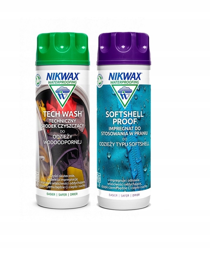 Nikwax TECH Wash mydło 300ml + SOFTSHELL Proof impregnat 300ml ZESTAW