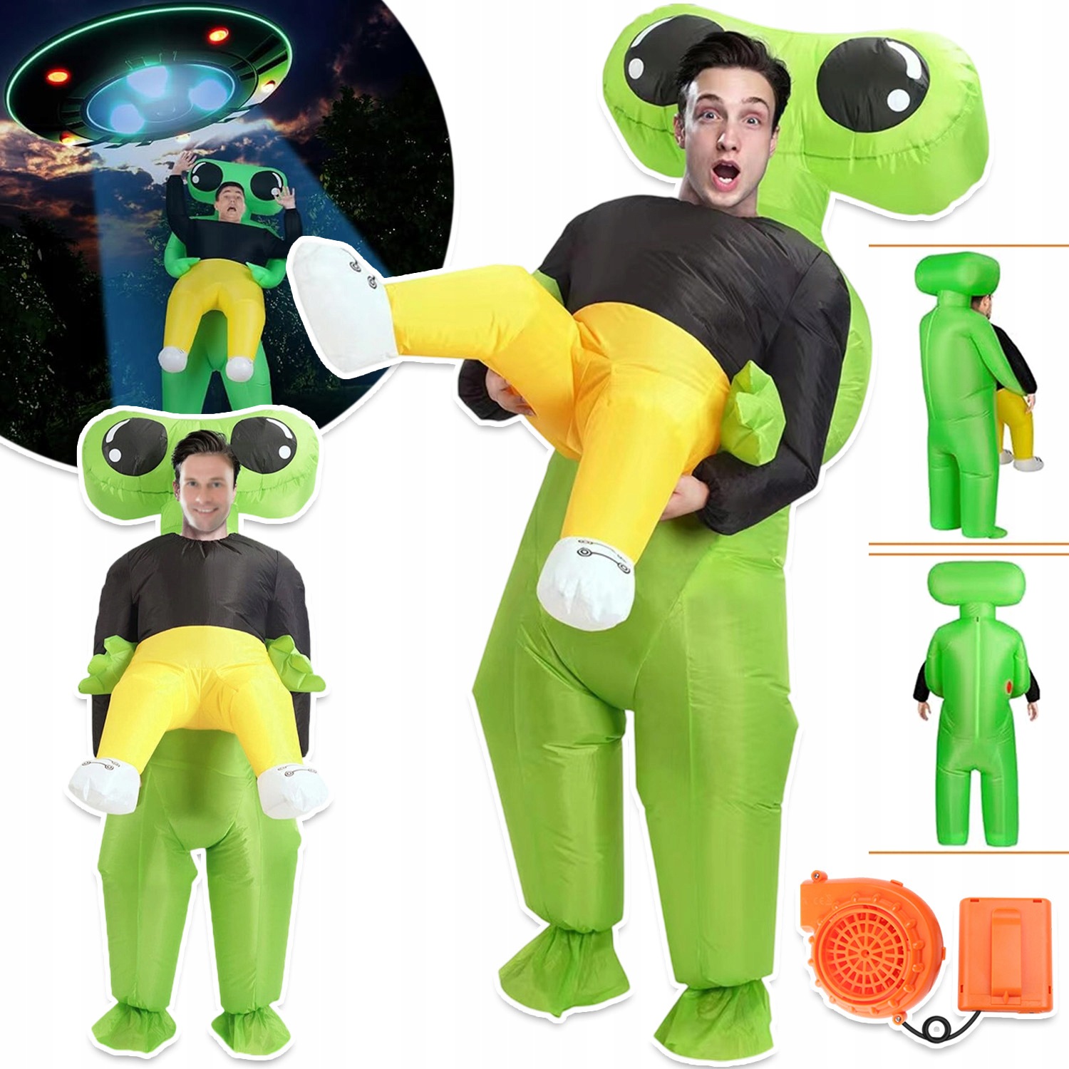 Nafukovací Kostým Alien Mimozemšťan Převlek Kostým Halloween Rychlá Inflace