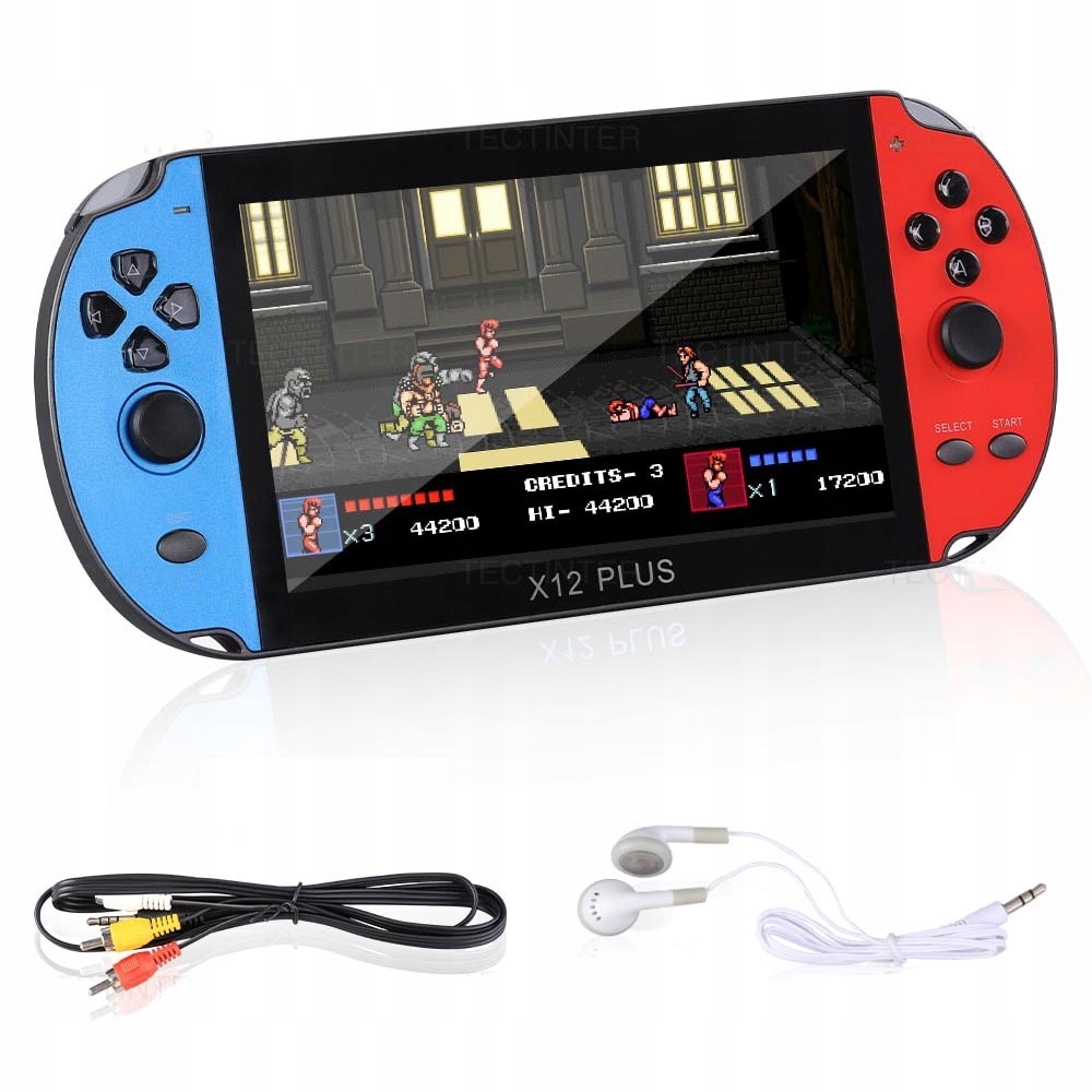 Přenosná Konzole X12 Plus Retro Pl 16GB Spousta Her 7" Polské Menu