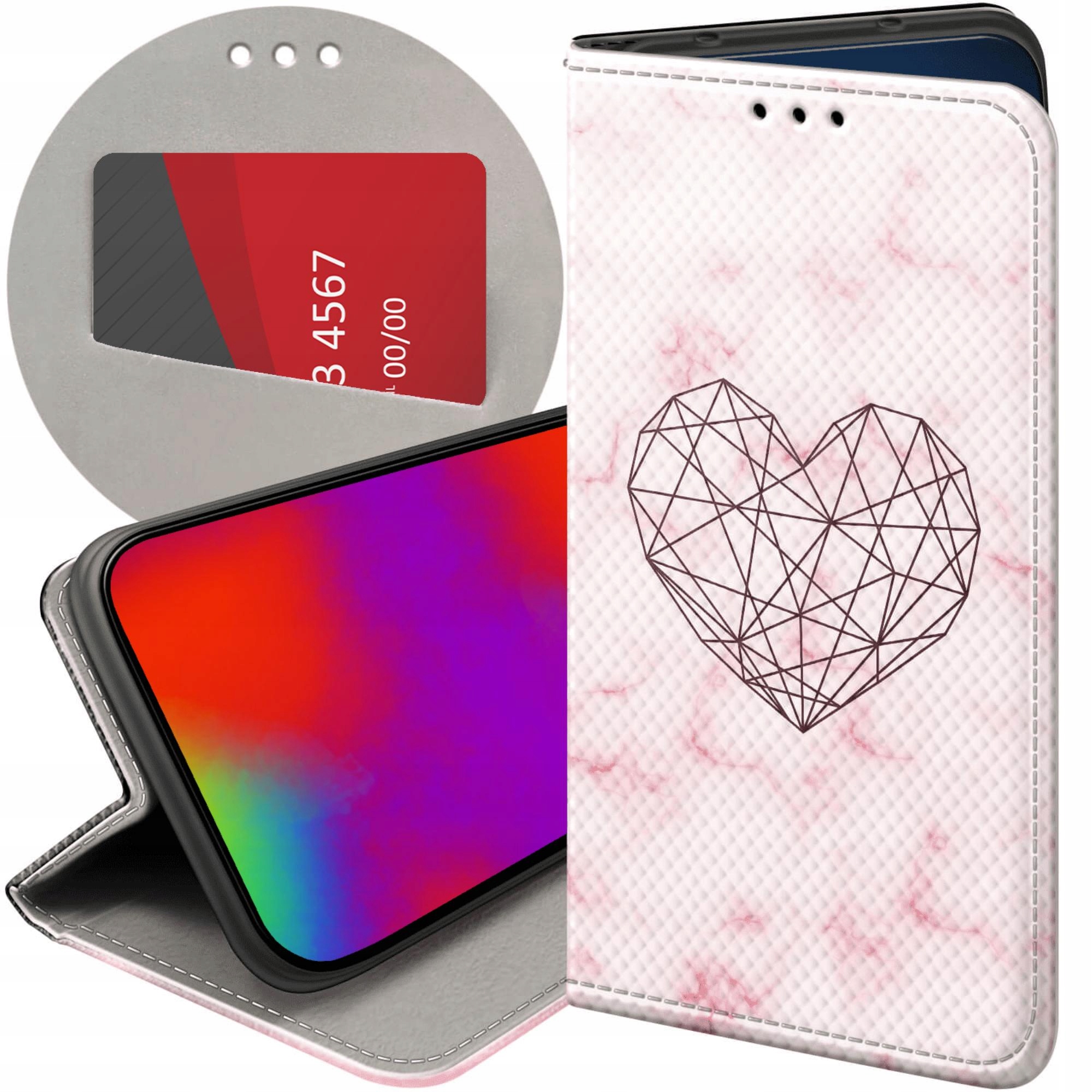 Etui Z Klapką Do Oppo A40 Serce Serduszka Miłość Futerał Pokrowiec