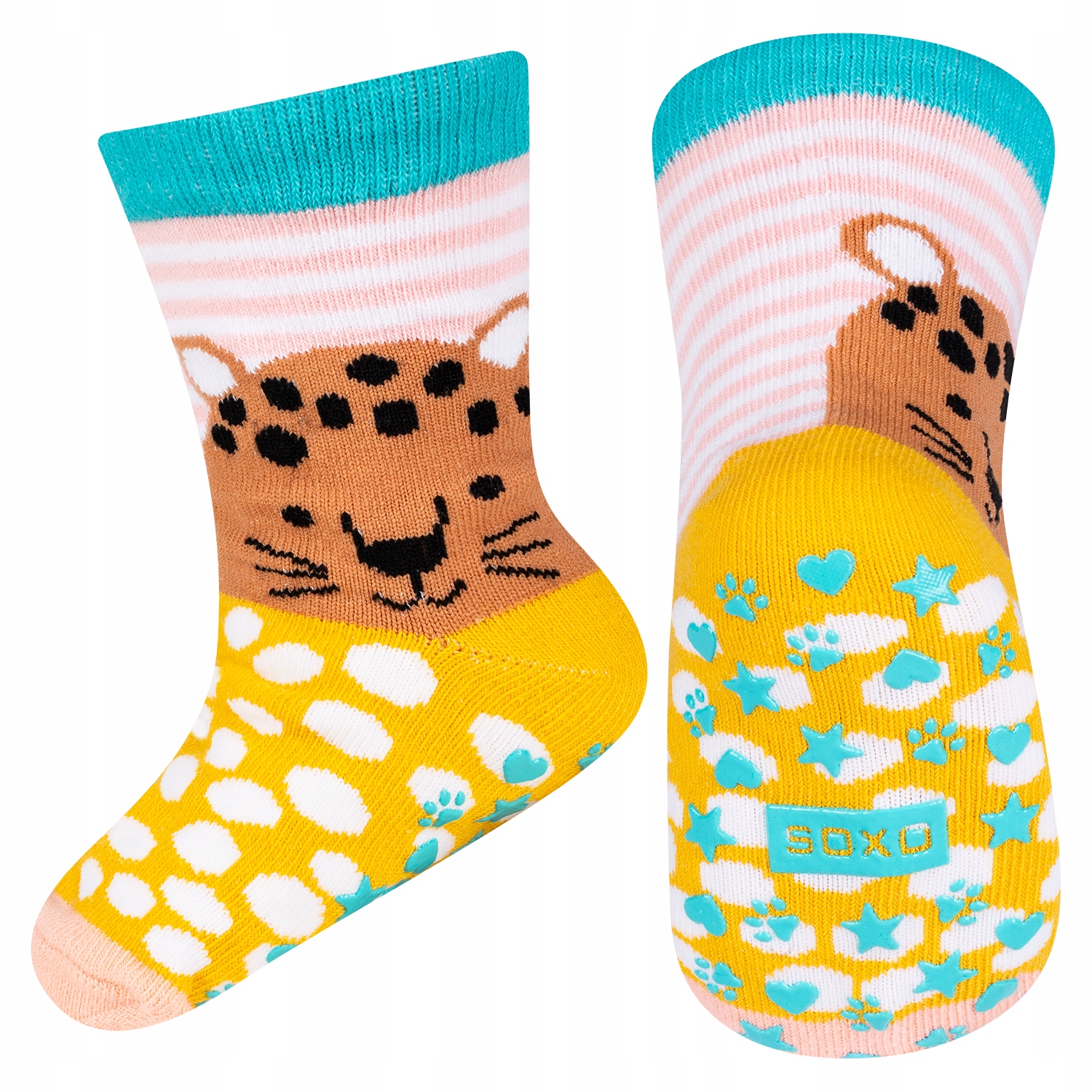 KOLOROWE SKARPETKI DZIECIĘCE BAWEŁNIANE SOXO PREZENT NA URODZINY ROZ. 19-21 Fason skarpetki